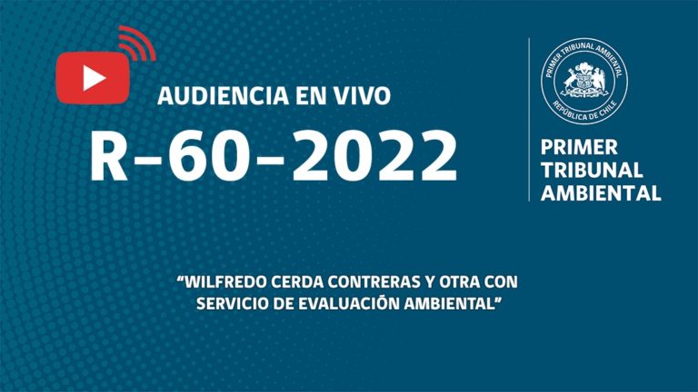 Ahora: audiencia R-60-2022 «Wilfredo Cerda Contreras y otra con Servicio de Evaluación Ambiental»